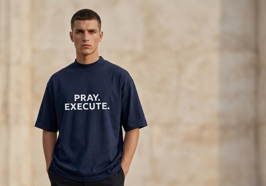 GODFIDENCE® Pray & Execute Christian Streetwear T-Shirt